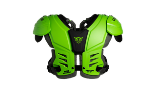 LEGION M-80 Youth Highlight Football Shoulder Pads in bright green with black accents