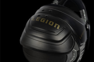 LEGION M-150 Football Shoulder Pads, black with gold LEGION logo
