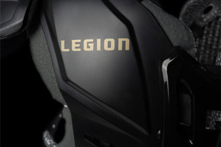Close up of the LEGION M-150 Football Shoulder Pads with the LEGION logo visible