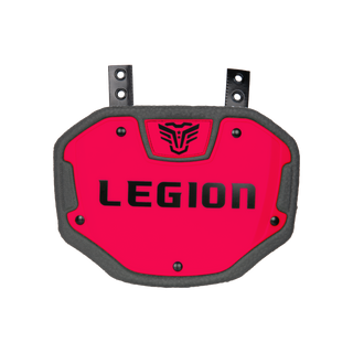 LEGION M-Series Highlight Football Back Plate in red and black